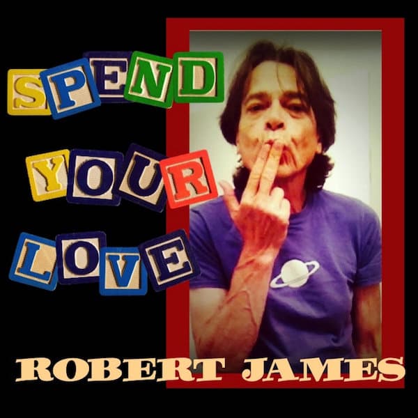 Upper body picture of Robert throwing us a kiss..